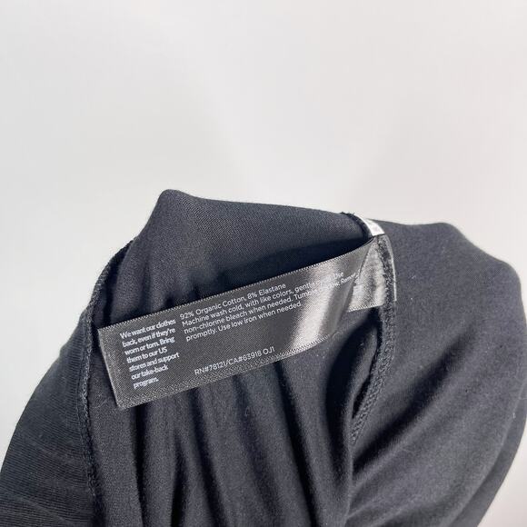 Eileen Fisher M Black Organic Cotton Stretch Jersey Cuffed Ankle Pants Pull On - Picture 10 of 10